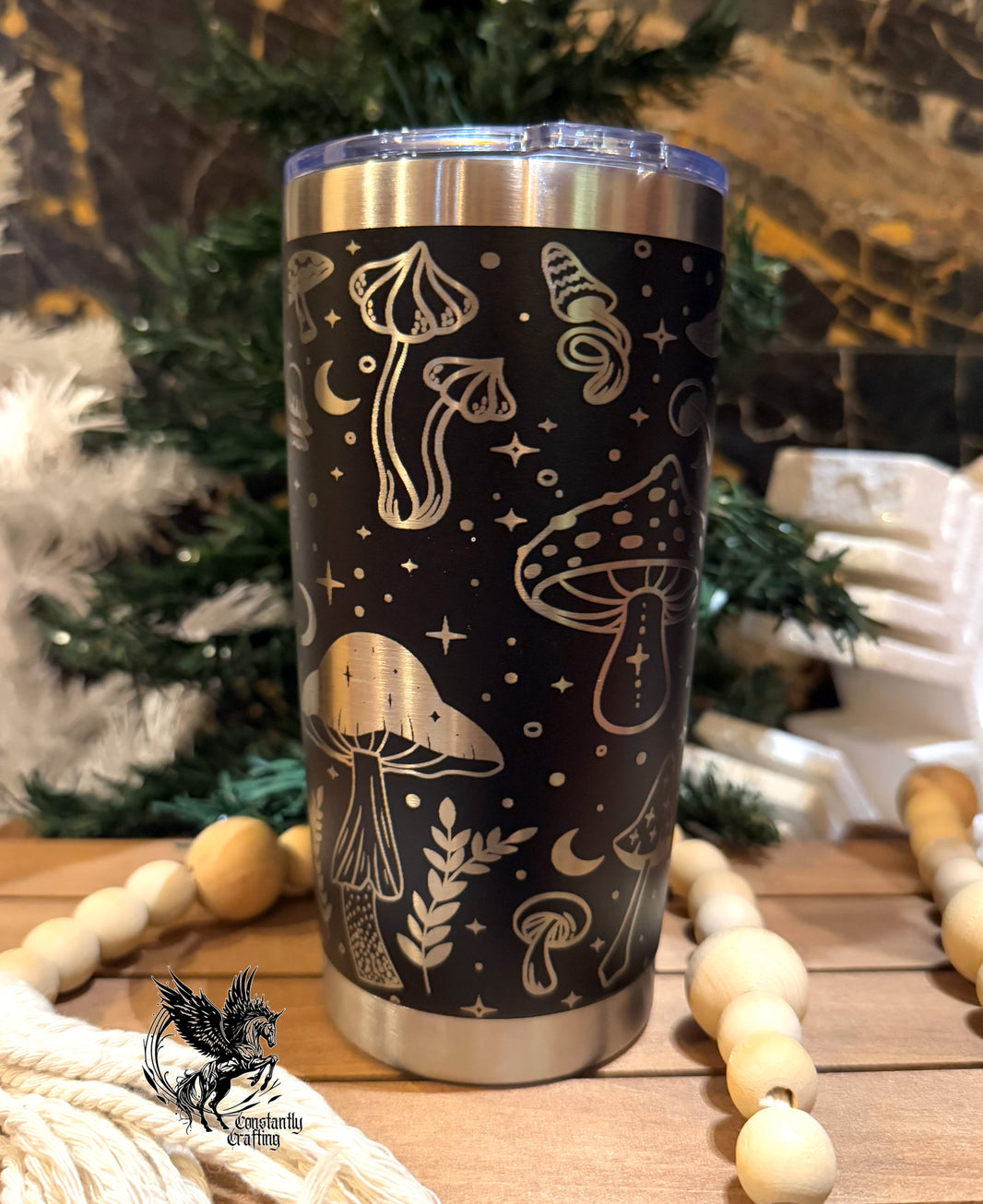 image Mushroom Laser Engraved 20oz Tumbler