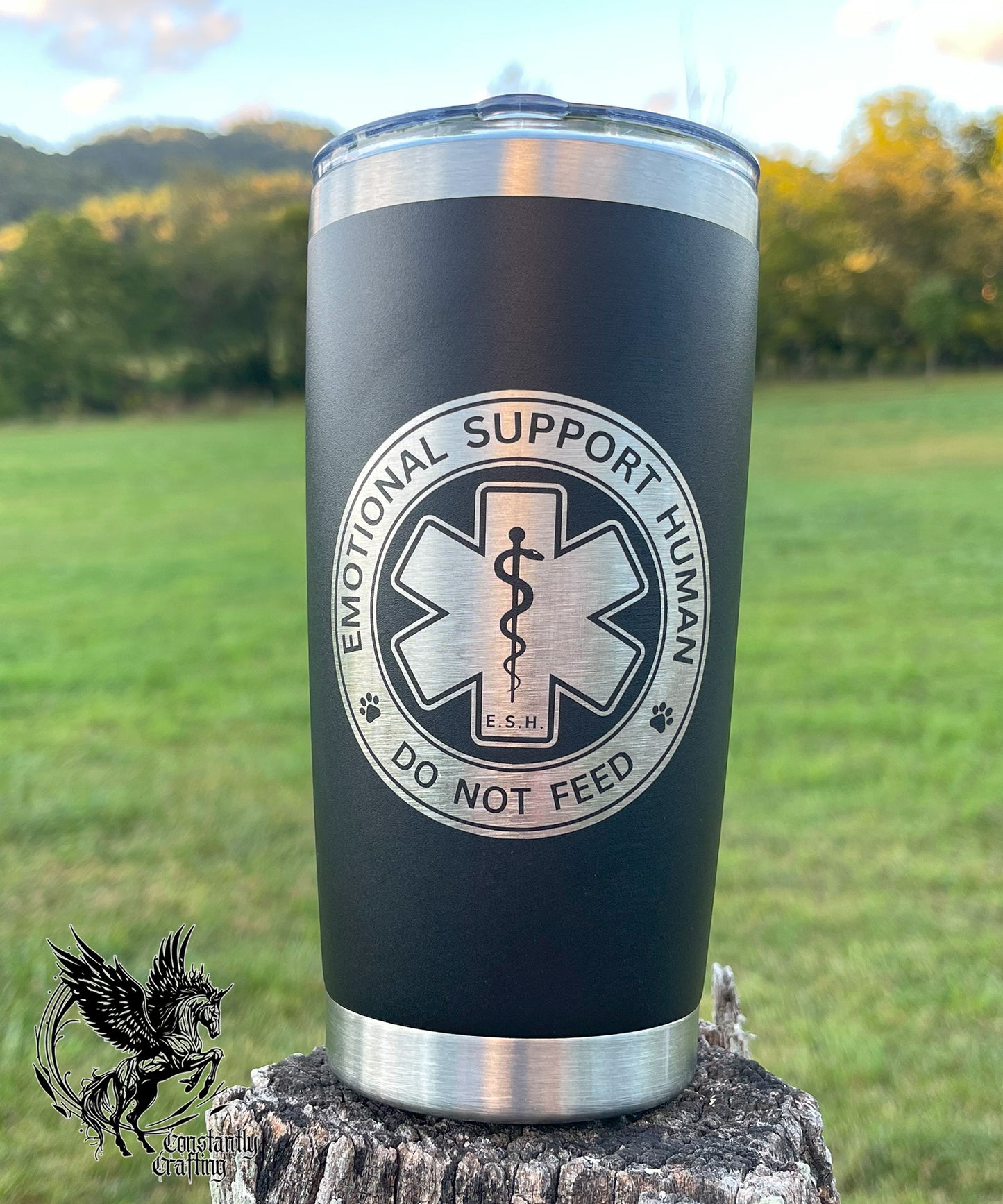 Emotional Support Human 20 oz tumbler