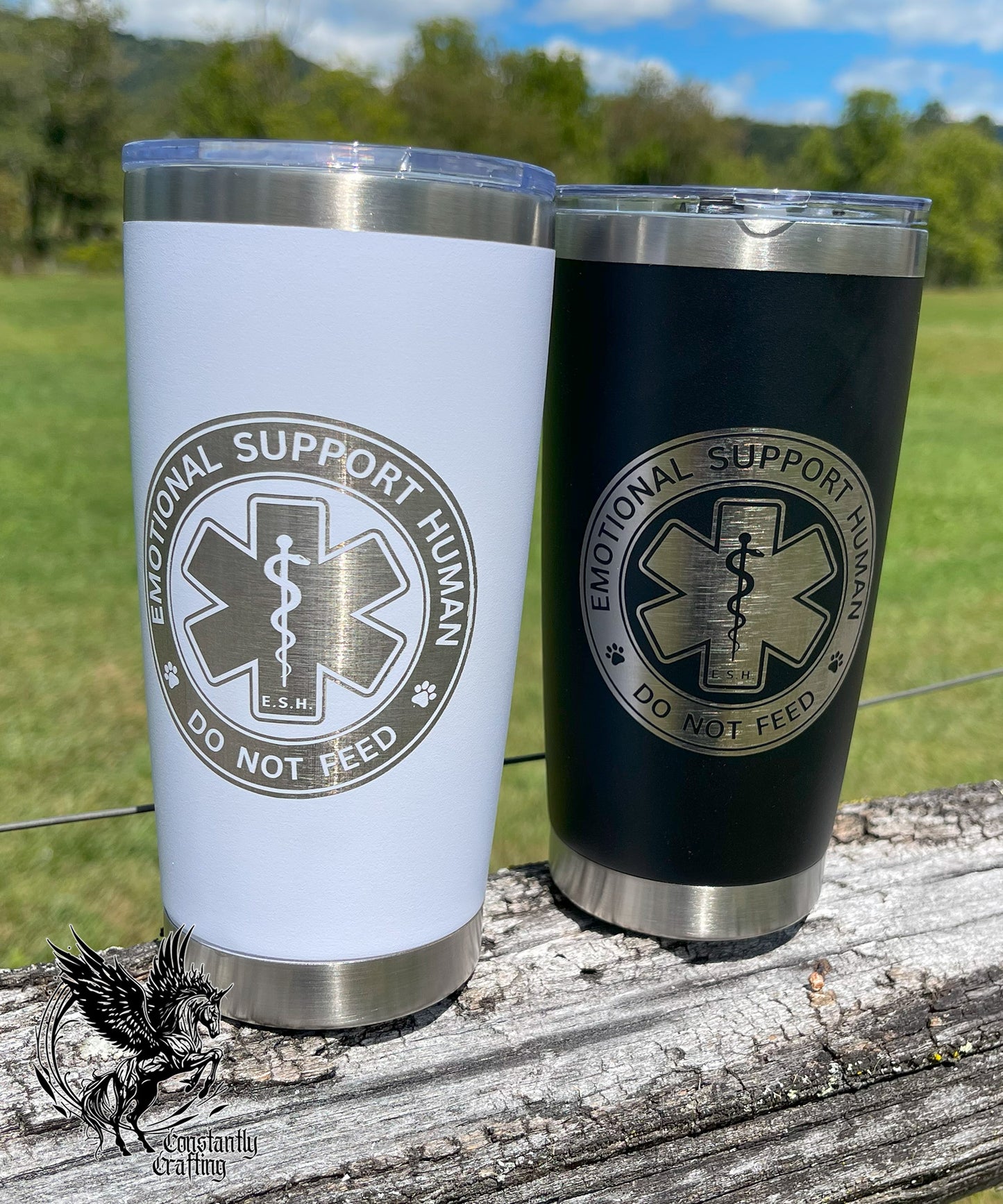 Emotional Support Human 20 oz tumbler