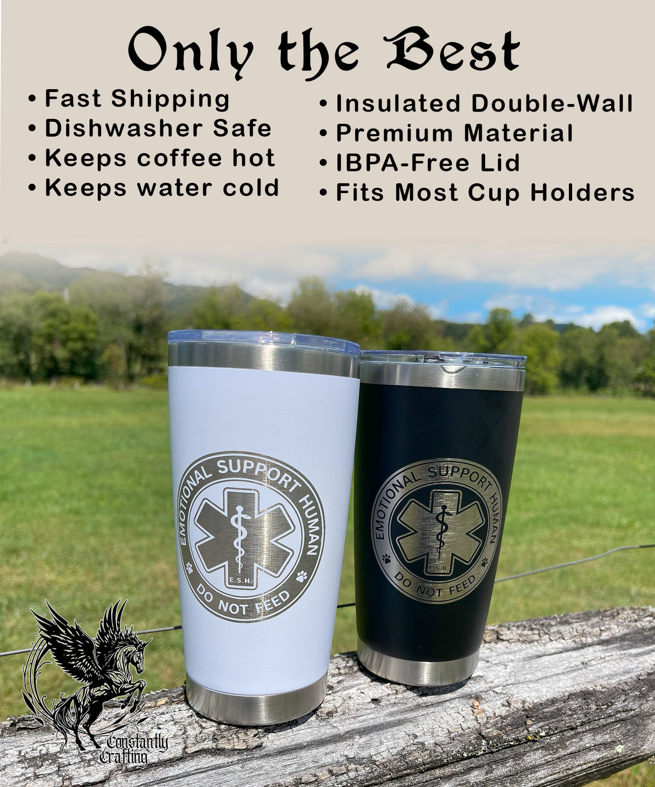 Emotional Support Human 20oz Tumbler