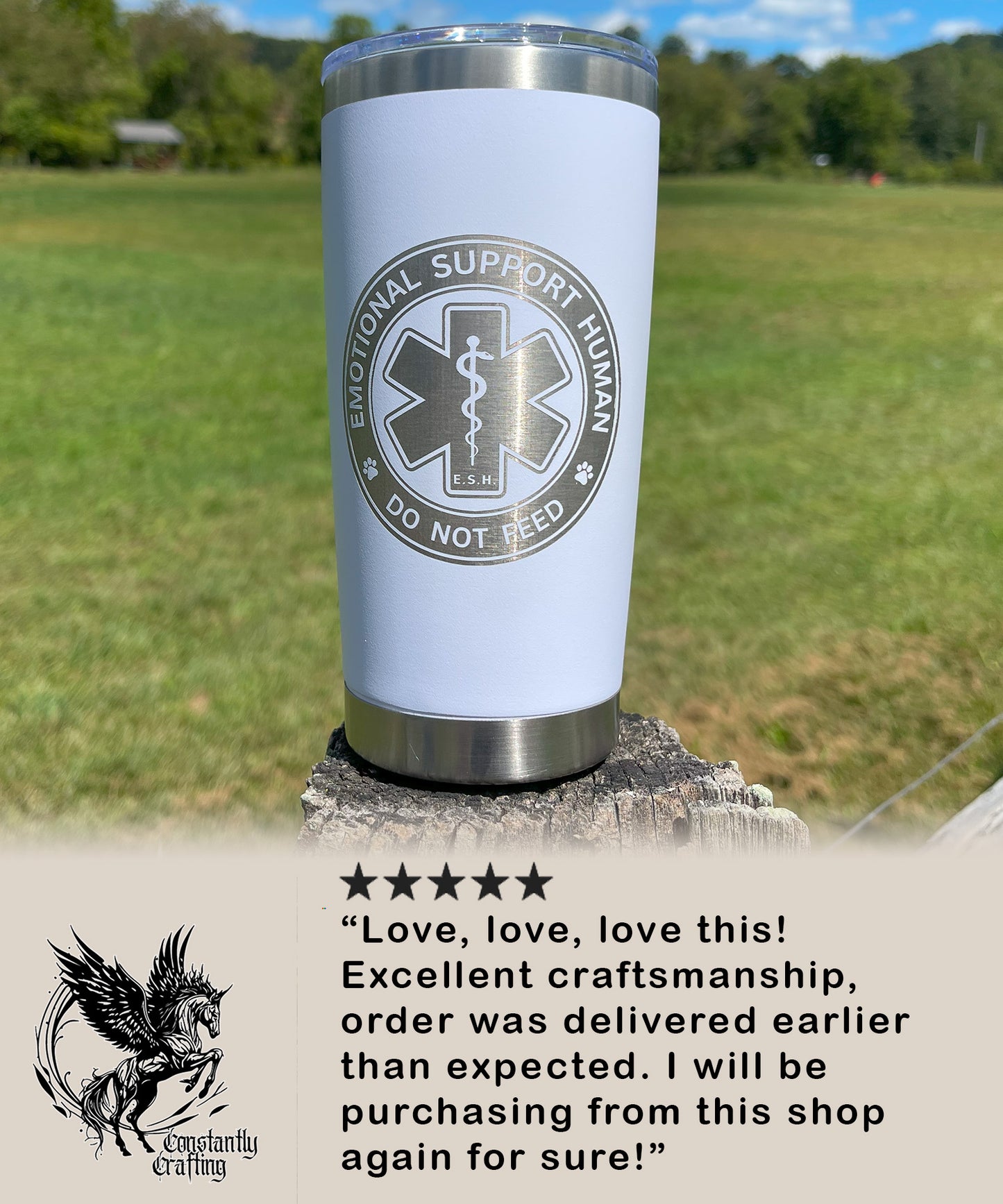 Emotional Support Human 20 oz tumbler