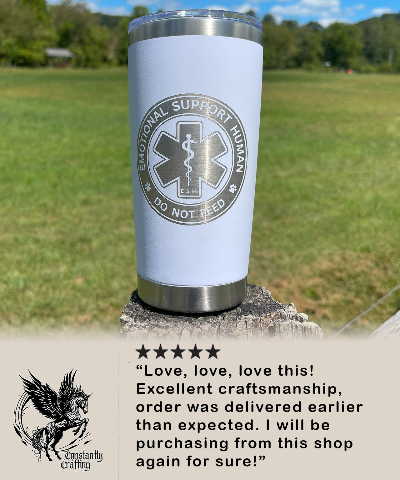 Emotional Support Human 20oz Tumbler