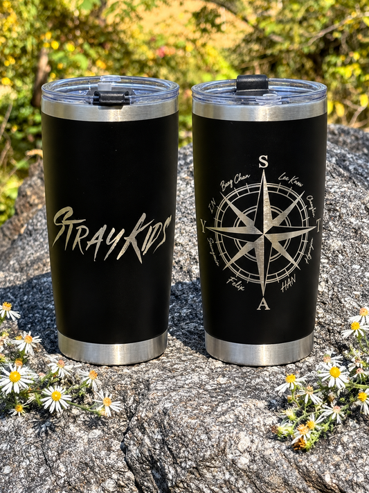 STAY Compass 20 oz Travel Tumbler – Laser Engraved K-Pop Fan Gift