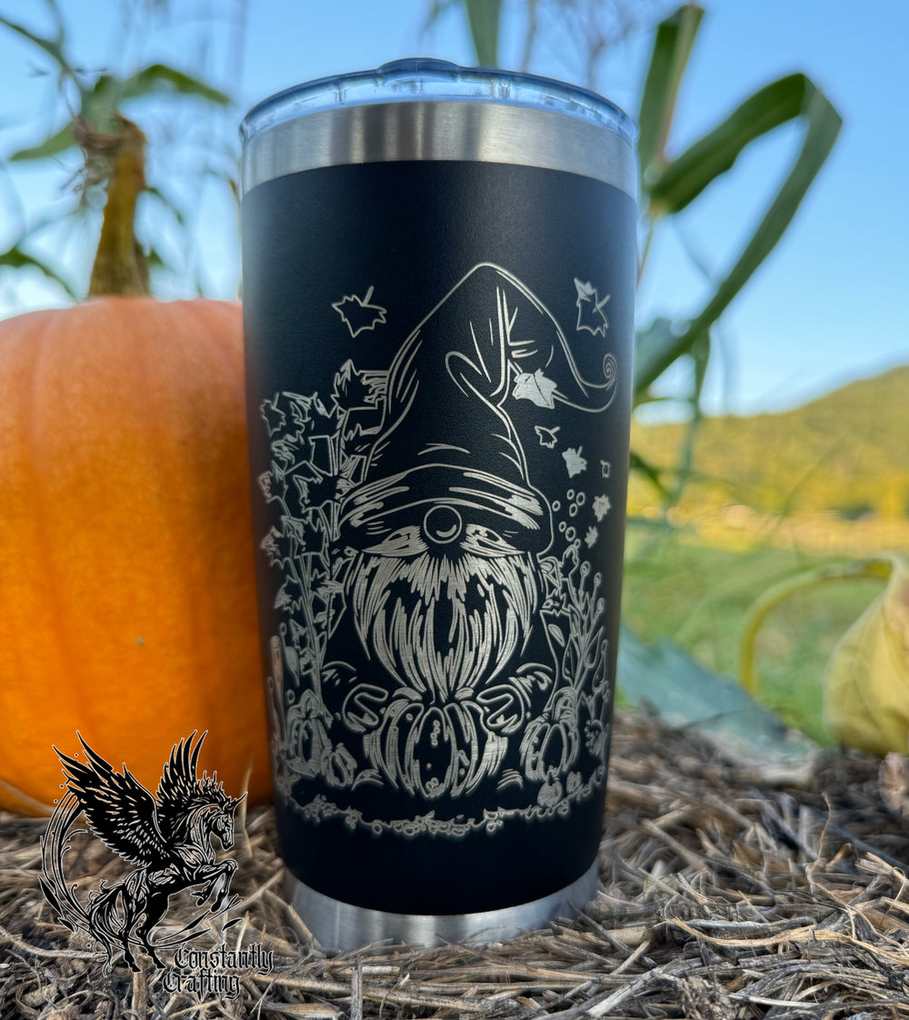 Pumpkin Spice Season Tumbler, Fall Drink ware, Cute Pumpkin Gnome 20oz Tumbler