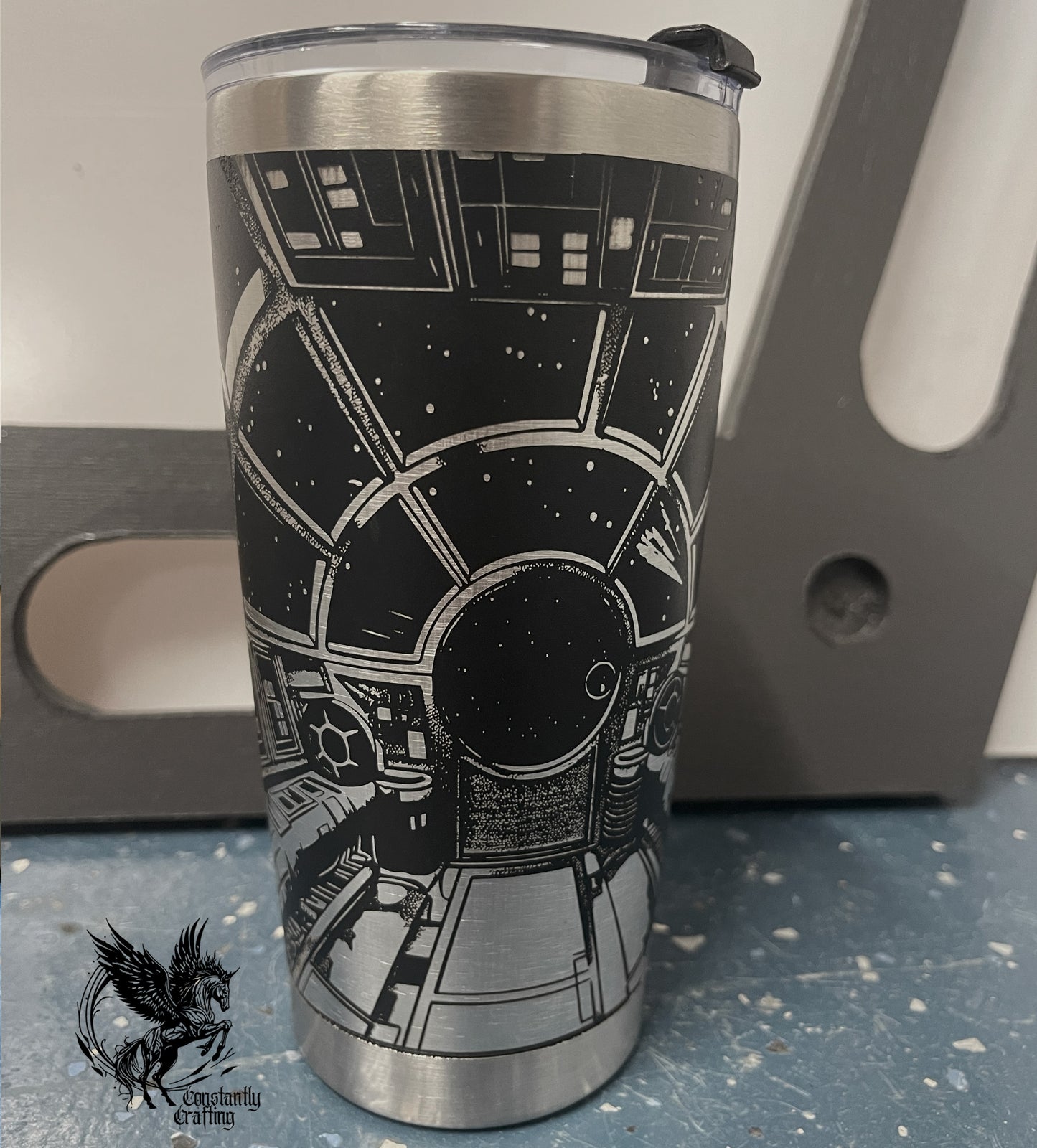 Help me coffee you're my only hope. Galactic 20oz tumbler.