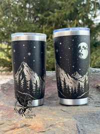 Engraved Mountain Night Sky 20oz Tumbler