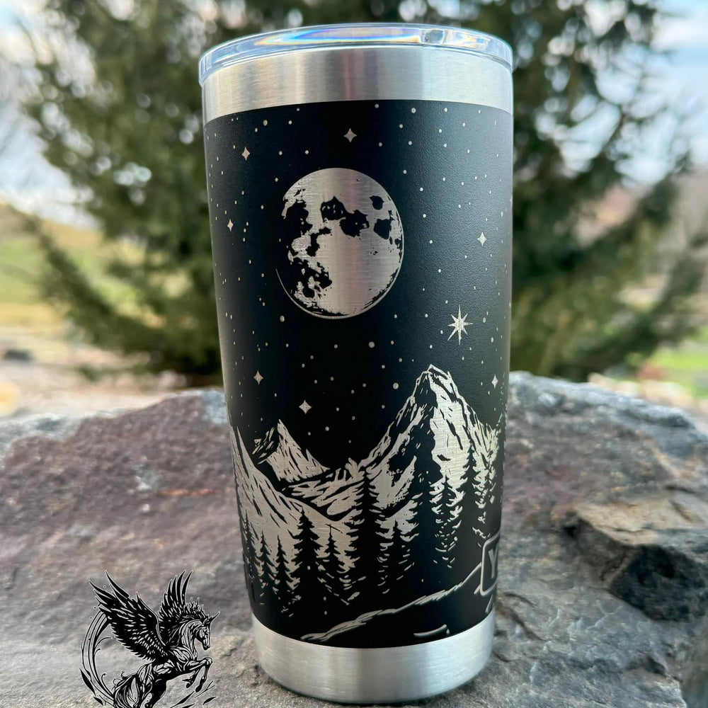 YETI Brand - Engraved Mountain Night Sky 20oz Tumbler