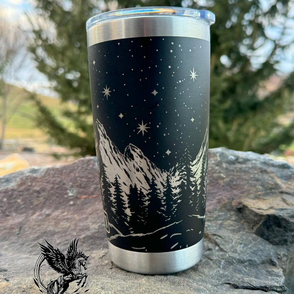 YETI Brand - Engraved Mountain Night Sky 20oz Tumbler