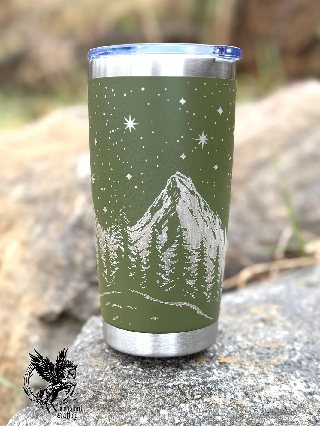 image Engraved Mountain Night Sky 20oz Tumbler