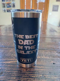 The Best Dad In The Galaxy 20oz tumbler.