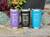 K-Pop Style Derpy Tiger Tumbler – Funny Anime Cat Cup, Stainless Steel Engraved Drinkware