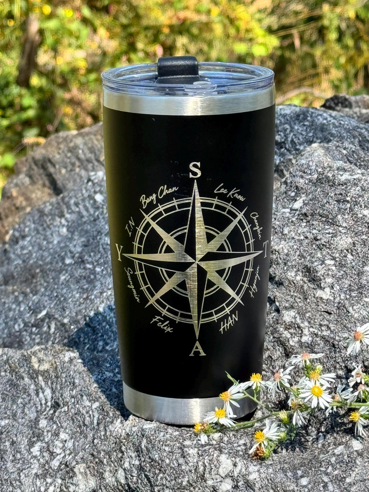 STAY Compass 20 oz Travel Tumbler – Laser Engraved K-Pop Fan Gift