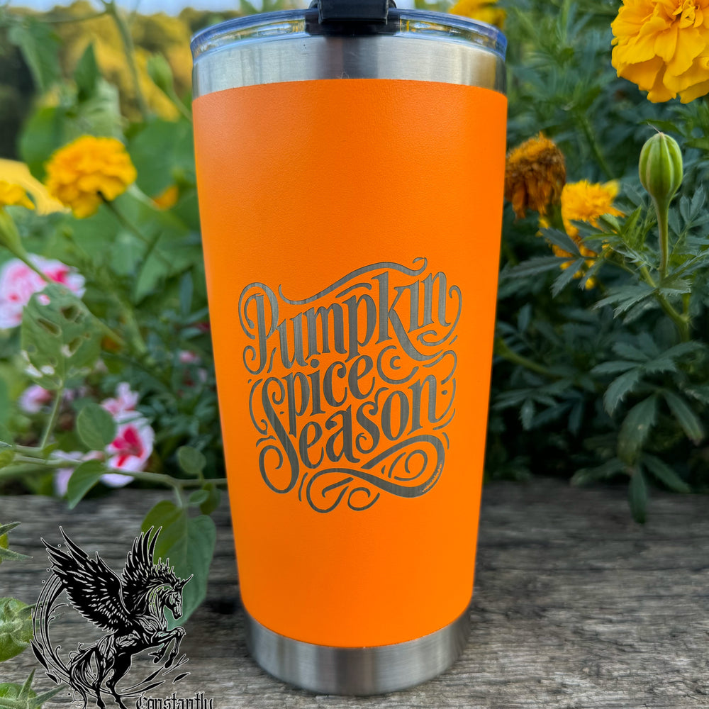 Pumpkin Spice Season Tumbler, Fall Drink ware, Cute Pumpkin Gnome 20oz Tumbler