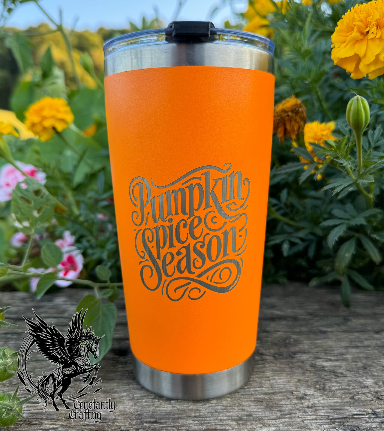 Pumpkin Spice Season Tumbler, Fall Drink ware, Cute Pumpkin Gnome 20oz Tumbler