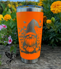 Pumpkin Spice Season Tumbler, Fall Drink ware, Cute Pumpkin Gnome 20oz Tumbler