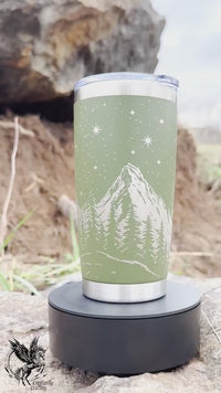 Engraved Mountain Night Sky 20oz Tumbler