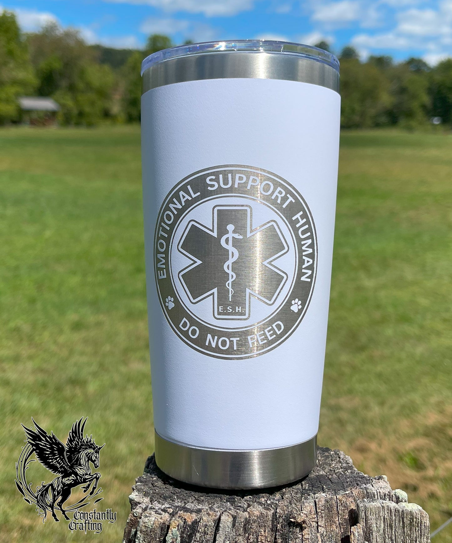 Emotional Support Human 20 oz tumbler