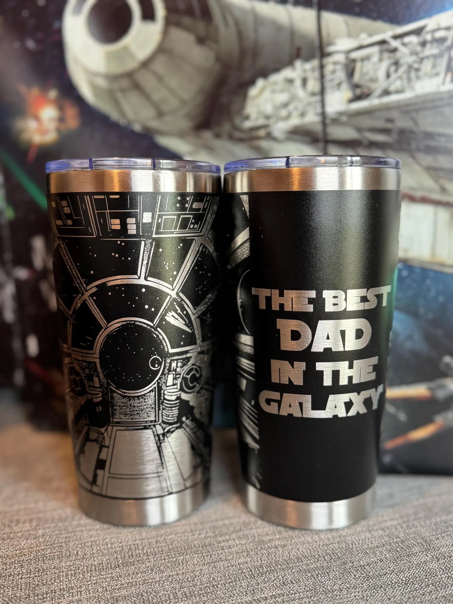 Best Dad in the Galaxy engraved tumbler